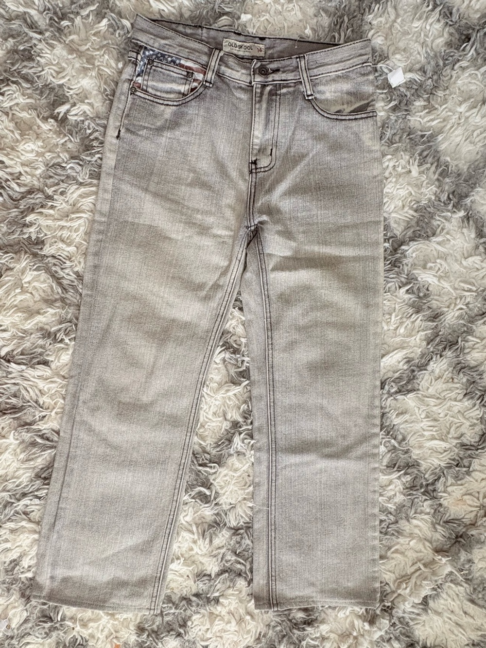 Original Old SKOOL Gray Straight-Leg Jeans size 14